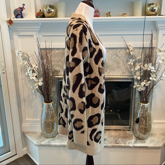 RD STYLE DENALI LEOPARD PRINT CARDIGAN SMALL - Picture 6 of 10